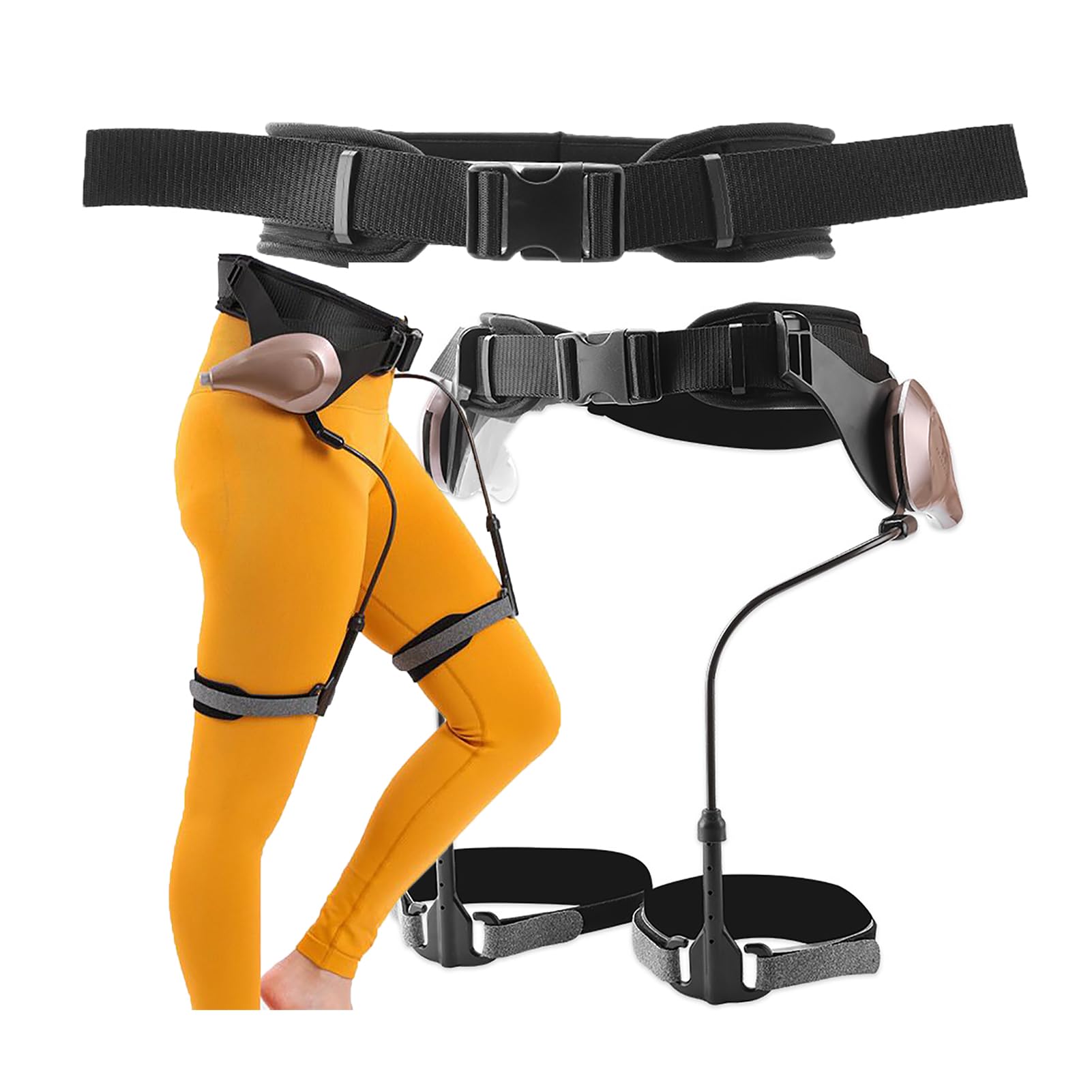 Dispositif de Marche exosquelette, déambulateur de rééducation à Trois Niveaux réglables, Assistance à la Marche à 50%, Facile à Porter, pour Les Personnes âgées/handicapées Left+Right