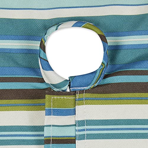 Dii Indoor/Outdoor Tabletop Collection Multi-Use, Machine Washable, Striped, Tablecloth, 60" Round W/Zipper, Beachy Print #TOP1