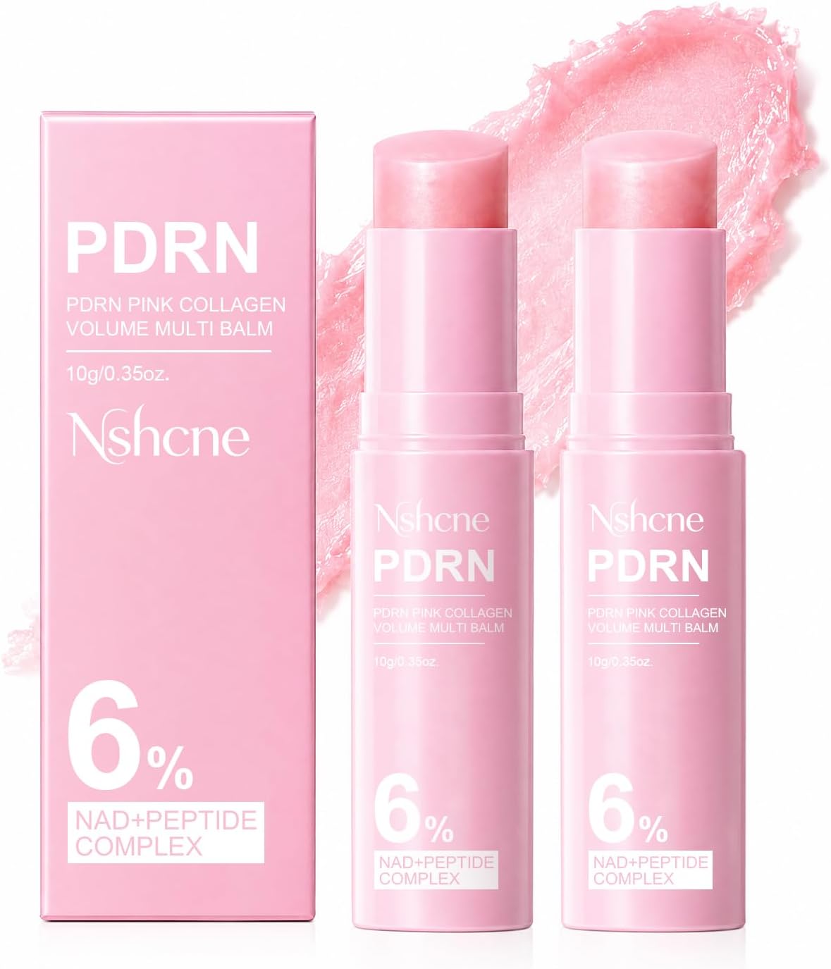 PDRN Pink Collagen Volume Multi Balm 2 PCS- Face & Body Plumping Stick with PDRN, NAD, Collagen for Under Eyes, Neck, Forehead, Smile Lines, Lips Firming, Radiance - 2PCS PCVB-N02