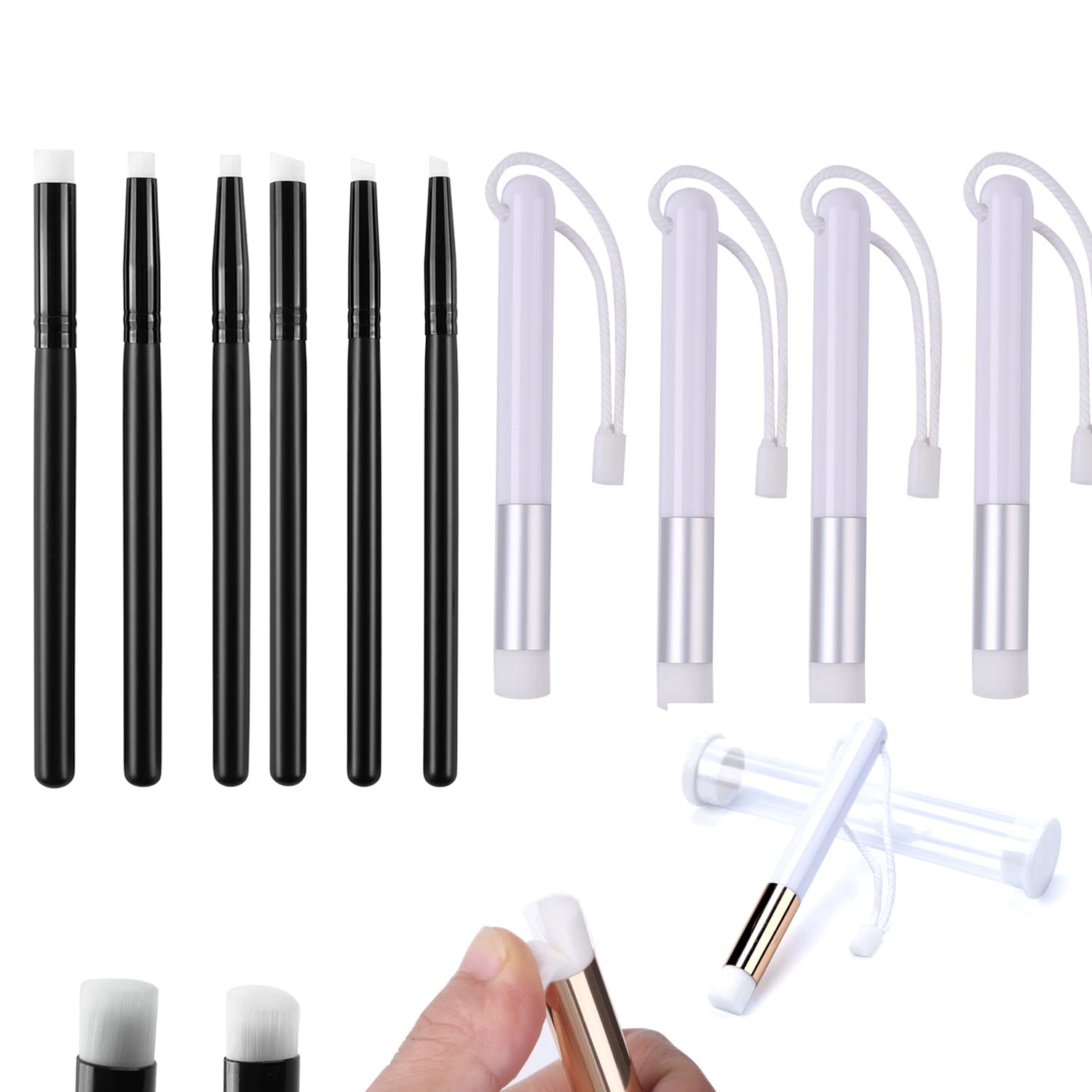 BAOFALI 10 PCS Mini Ink Paints Mixing Blending Brush Blending Tools 3 Kinds of Head Smooth Blending Ink Painting Small Brushes Hand Tools for DIY Scrapbooking Paper Cards Making