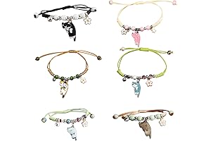 Colorful Kitten & Flower String Bracelets