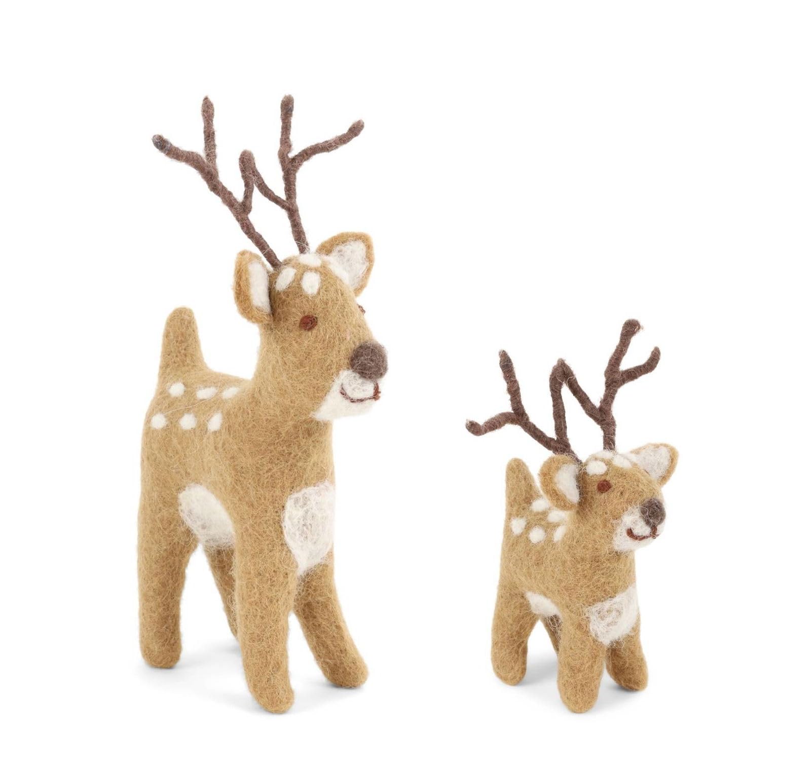 Gry & Sif Cute Brown Deer - Large & Sweet Brown Deer - Small Handmade & Fairtrade Certified | Stylish Danish Design X Nepali Artisans | Cute Brown Deer - Large & Cute Brown Deer - Small