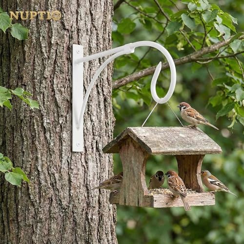 Miniatura 7 de Nuptio 2 Piezas Soporte Para Cesta Colgante Blanco, Ganchos Para Colgar Pared, Soporte Para Plantas Colgantes, Ganchos Para Colgar El Jardín, Soporte Para Exteriores Plantas Macetas Linternas