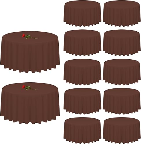 Miniatura 41 de YMHPRIDE Paquete de 12 manteles redondos de 90 pulgadas para mesas redondas, resistentes a las manchas y a las arrugas, lavables, mantel redondo