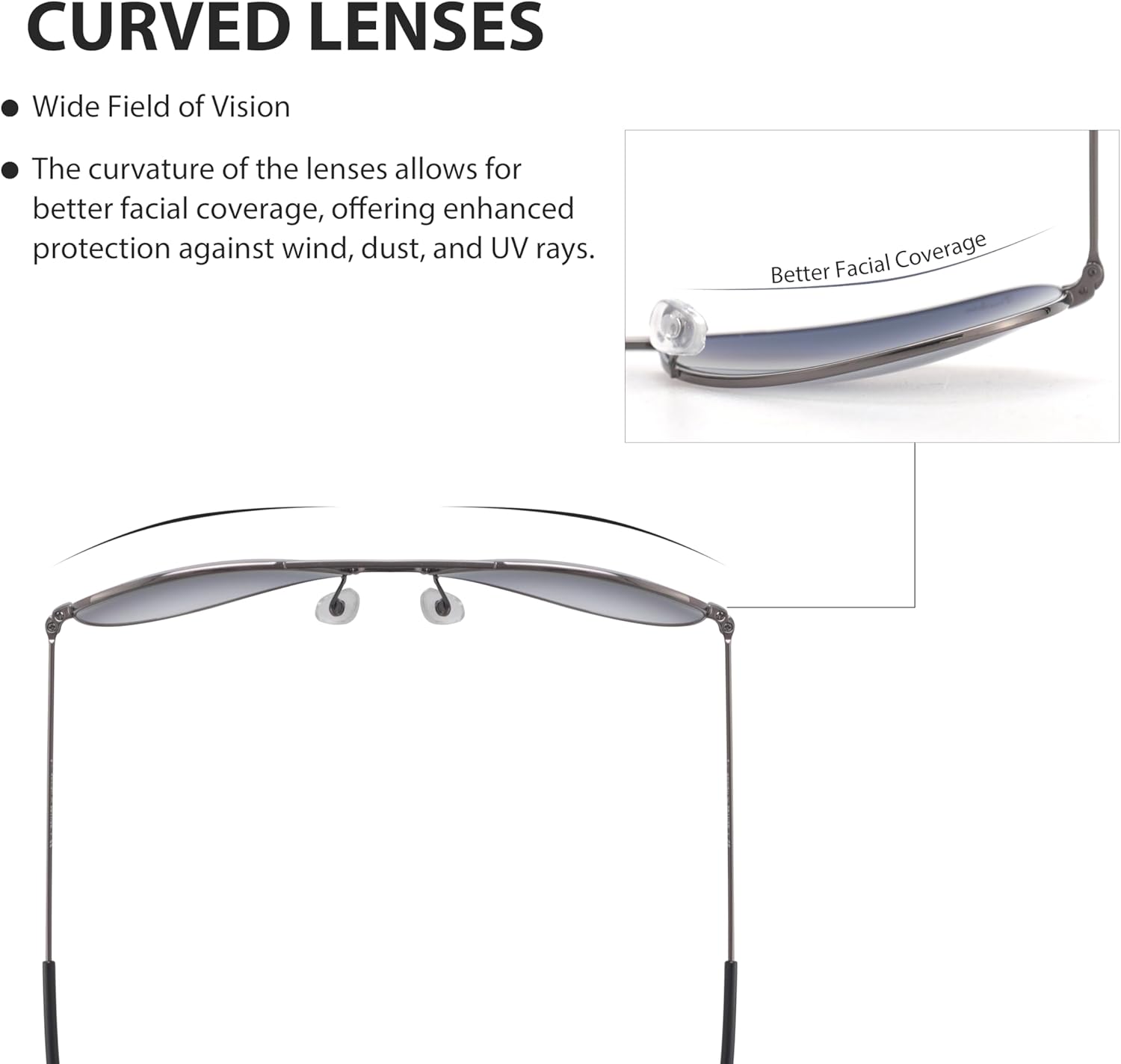 Classic Aviator Style Gray Gradient Glass Lenses Bronze Metal Frame Sunglasses For Men Women 100% UV400 Protection 58mm