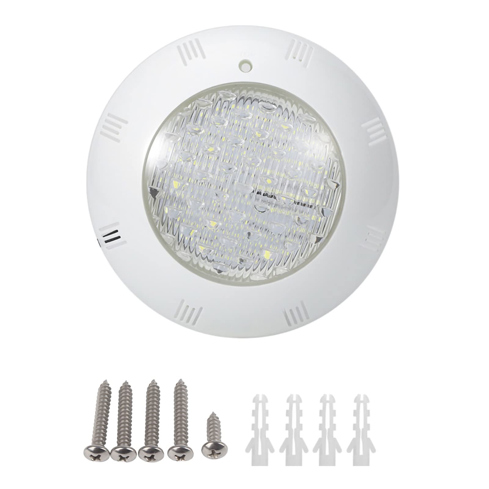 15 W AC 12 V LED-Unterwasserlicht in Weiß und RGB, wasserdichte IP68-Poolbeleuchtung, gehärtetes Glas mit Edelstahlgehäuse, ferngesteuert für Teiche, Springbrunnen und (Weißes Licht 15W)