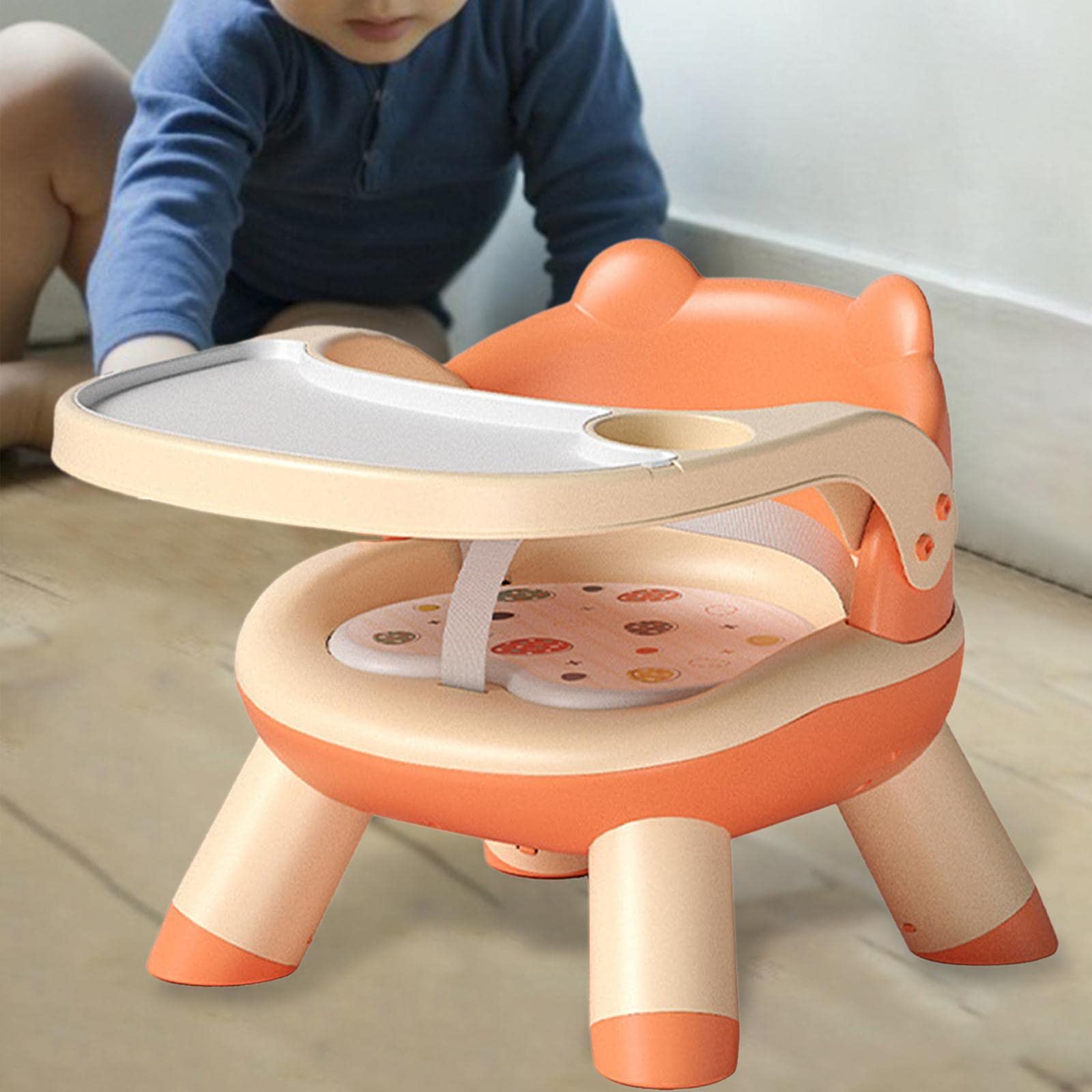 Silla para Comer Bebés Silla Infantil Comedor Portátil Plegable con Bandeja Desmontable Correas de Y Asiento Cómodo Adecuada para Viajes Cam,