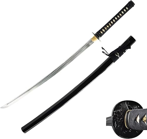 HMS Samurai Katana Sword, Functional, Hand Forged, 1045 Carbon Steel, Heat Tempered, Full Tang, Sharp