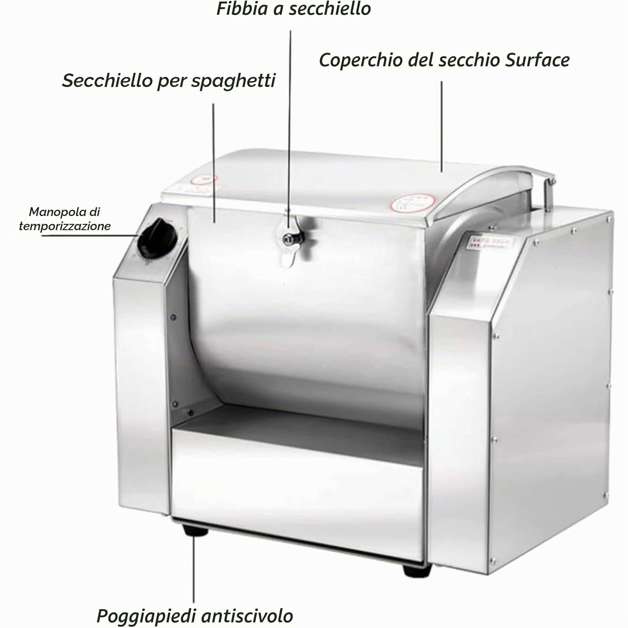 Impastatrice, impastatrice professionale con supporto da 3 kg a 10 kg, 1100 W/1500 W, macchina commerciale, impastatrice elettrica per farina con ciotola inclinabile a 90 gradi/secchio in ac