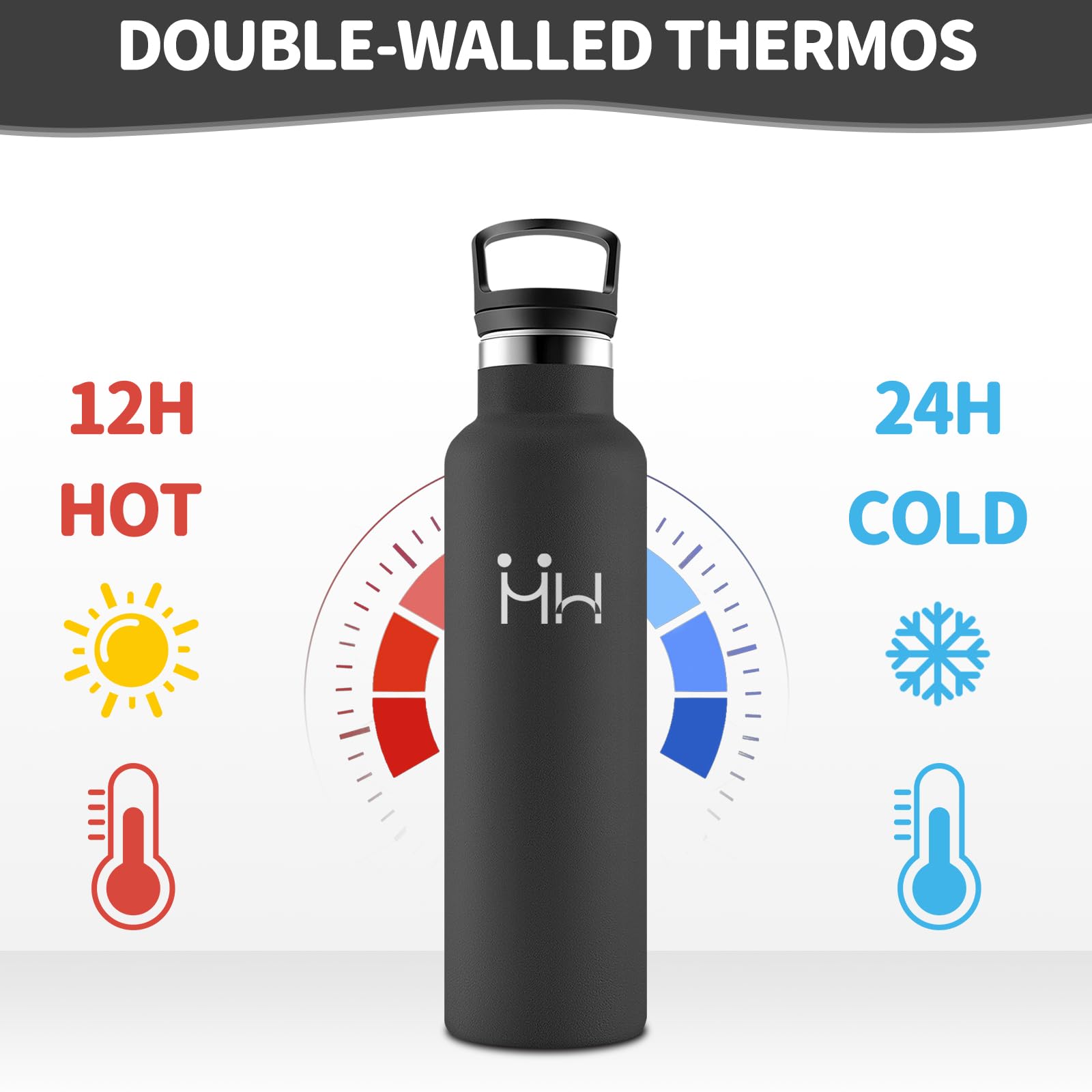 Borraccia Termica 750ML, Senza BPA, Borraccia Termica Con Cannuccia, Acciaio Inossidabile 18/8, Bottiglia Termica A Prova Di Perdite, Borraccia Acciaio Inox Per Scuola, Palestra, Sport, Bici