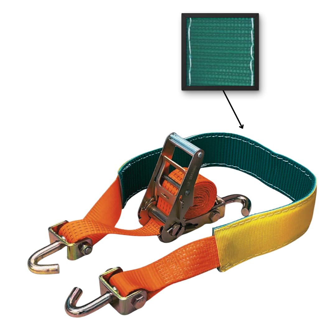 Spanngurt mit Ratsche Zurrgurt VDI 4 m breit 50 mm | Robuster Ratschengurt zur Ladungssicherung auf Anhänger und im Auto; belastbares Gurtband mit einfacher Bedienung