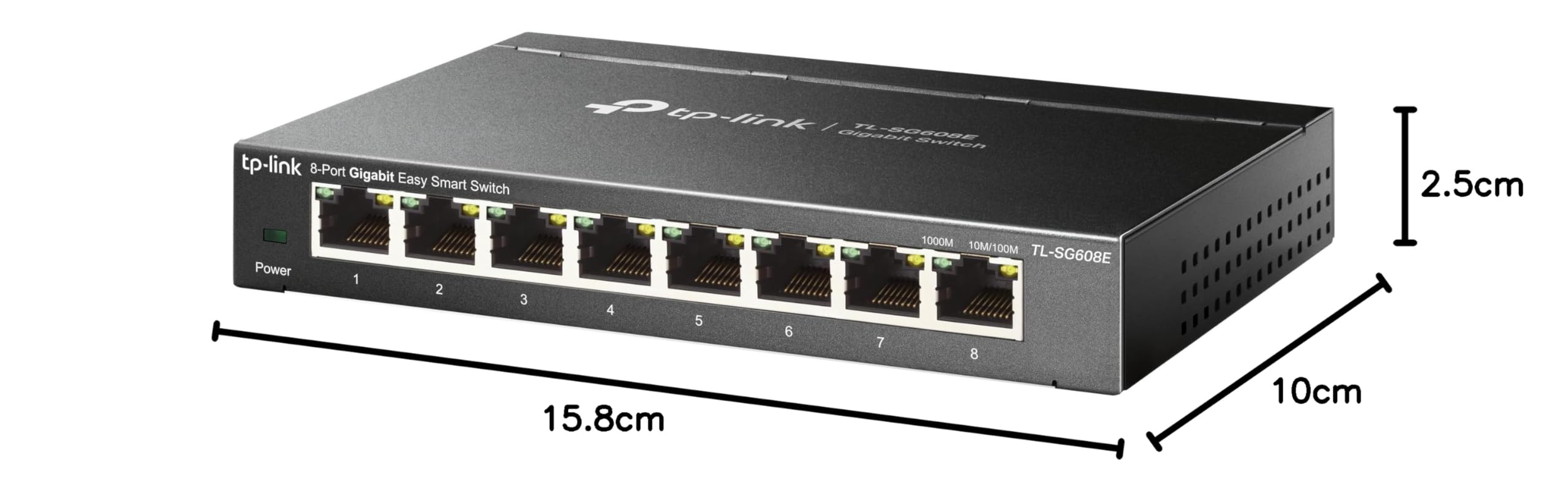 TP-Link TL-SG608E Switch Ethernet Gigabit 8 Ports Gigabit Hub RJ45 Manageable Boitier Métal
