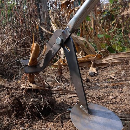 Estrattore di Pali Estrattore di Radici di Soia e Stocchi di Mais, Sradica Completamente i Fusti Legnosi, Strumento per La Rimozione Delle Radici, Strumento da Giardino(All-in-One)