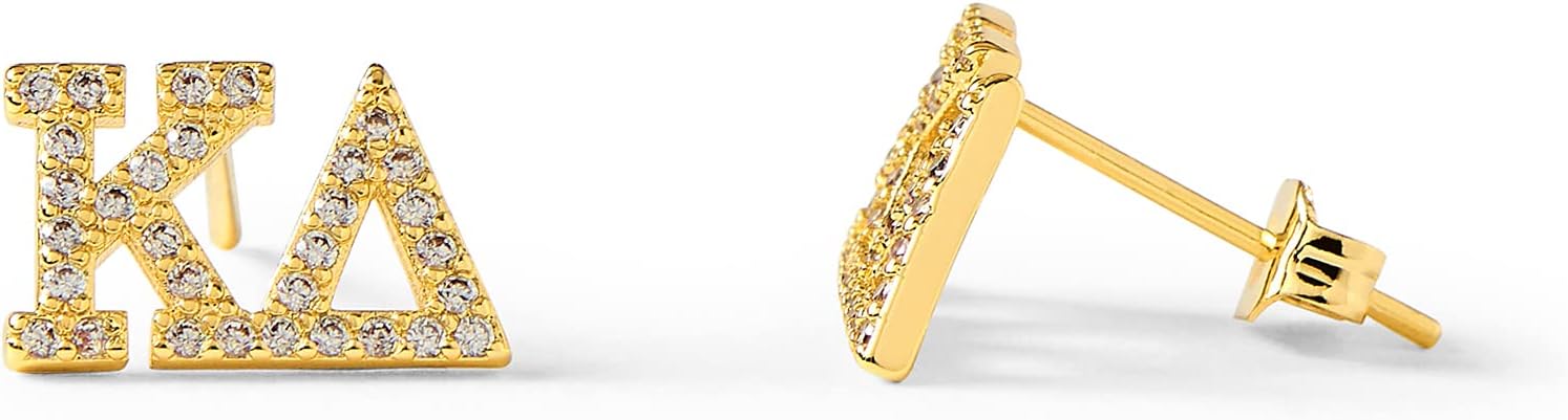 Sorority Shop Kappa Delta Earrings — KD 18K Gold Plated Sorority Gifts Earrings, Long-Lasting Kappa Delta Gifts for Women