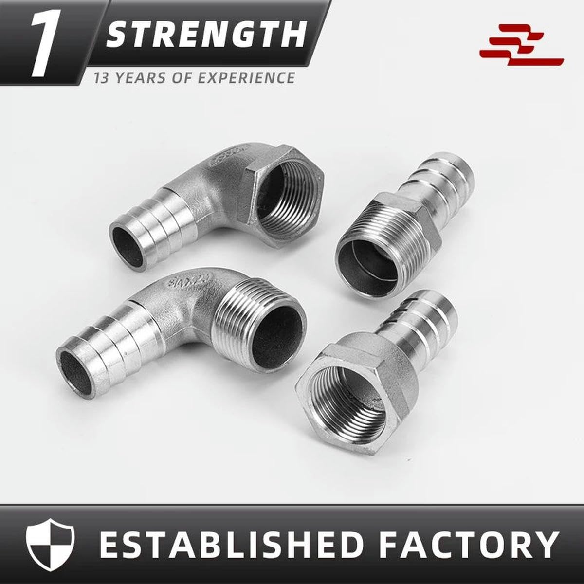 QZKJQDD 2 Stück Schlauchtülle Edelstahl, Reduktion Schlauch Widerhaken Adapter, 10 MM Barb auf 1/8 BSP männlich Schlauch Barb, Schlauchverbinder, Kompression Fittings für Wasser, Industrie