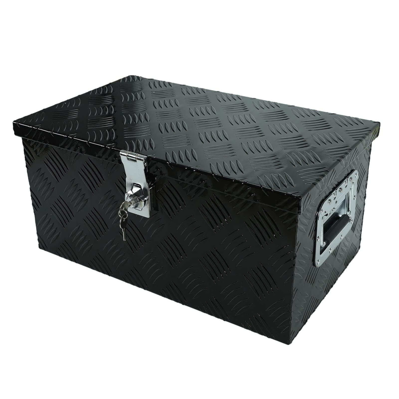 20 Inch Truck Bed Tool Box Aluminum Trailer Storage Box for Truck Bed Pickup RV Trailer,Waterproof Truck Box with Side Handle and Lock Keys-20 x 12 x 9.5 inch,Black