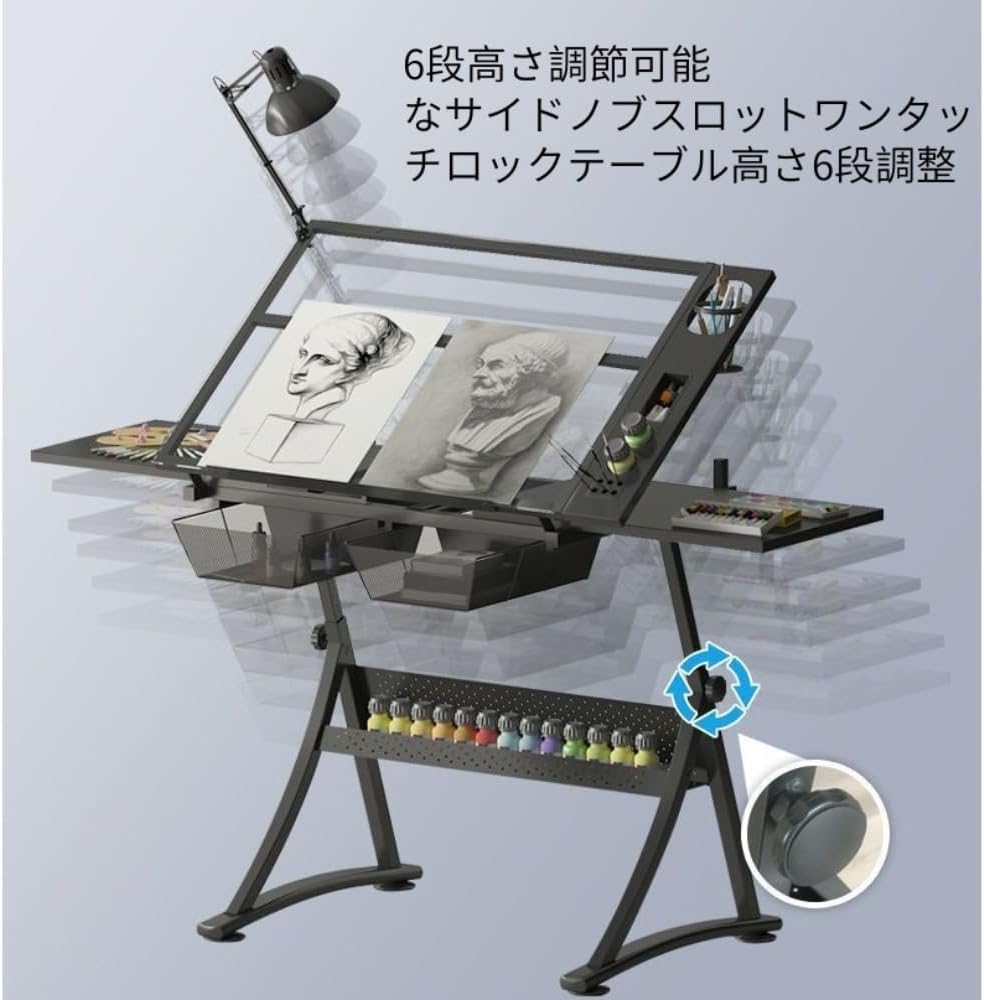 製図テーブル，図面テーブル 高さ調節可能製図テーブル チルト可能なテーブルトップ アートライティング株式会社S＆L 読書ワークステーション  オフィスや自宅用 : ECLATANT - 通販 - Yahoo!ショッピング 図面テーブル,高さ調節可能製図テーブル チルト可能なテーブル ...