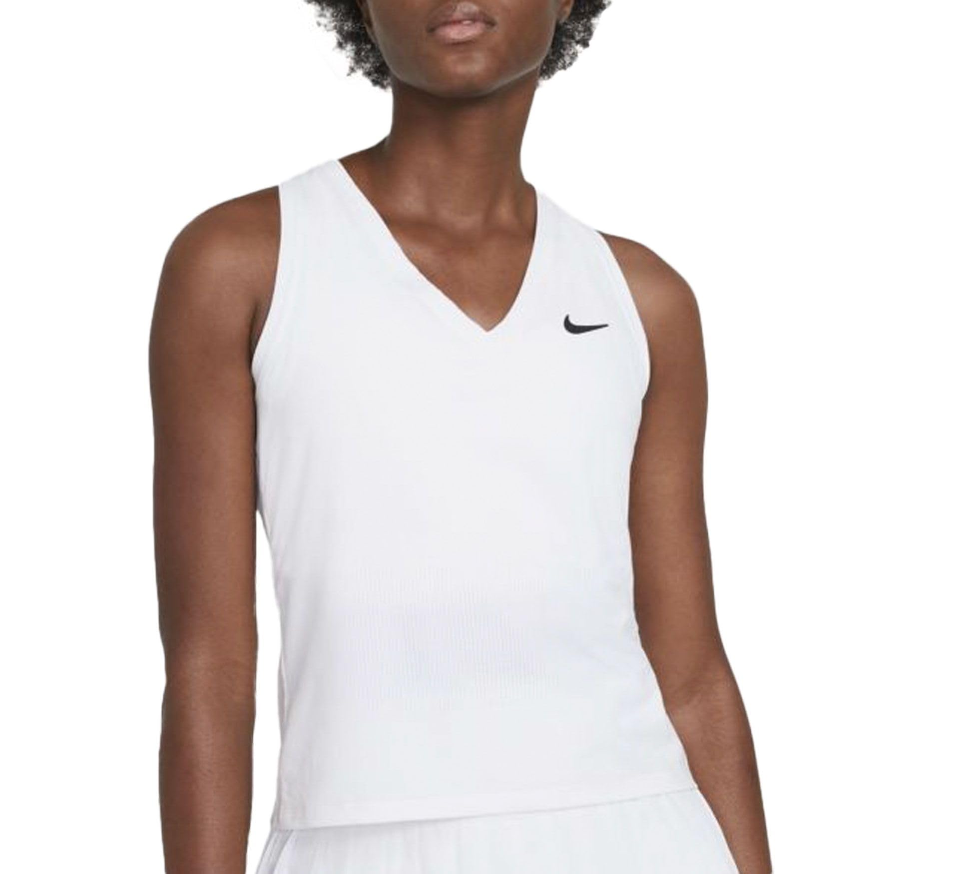 Nike Women's Top W Nkct DF Vctry Tank, White/Black, CV4784-100, L