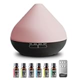 550ml Large Capacity Diffuser with Essential Oils, Aromatherapy Ultrasonic Air Humidifier for Bedroom, 7 LED Lights, Timer and Waterless Auto-Off for Home Decor Gift,Office Spa