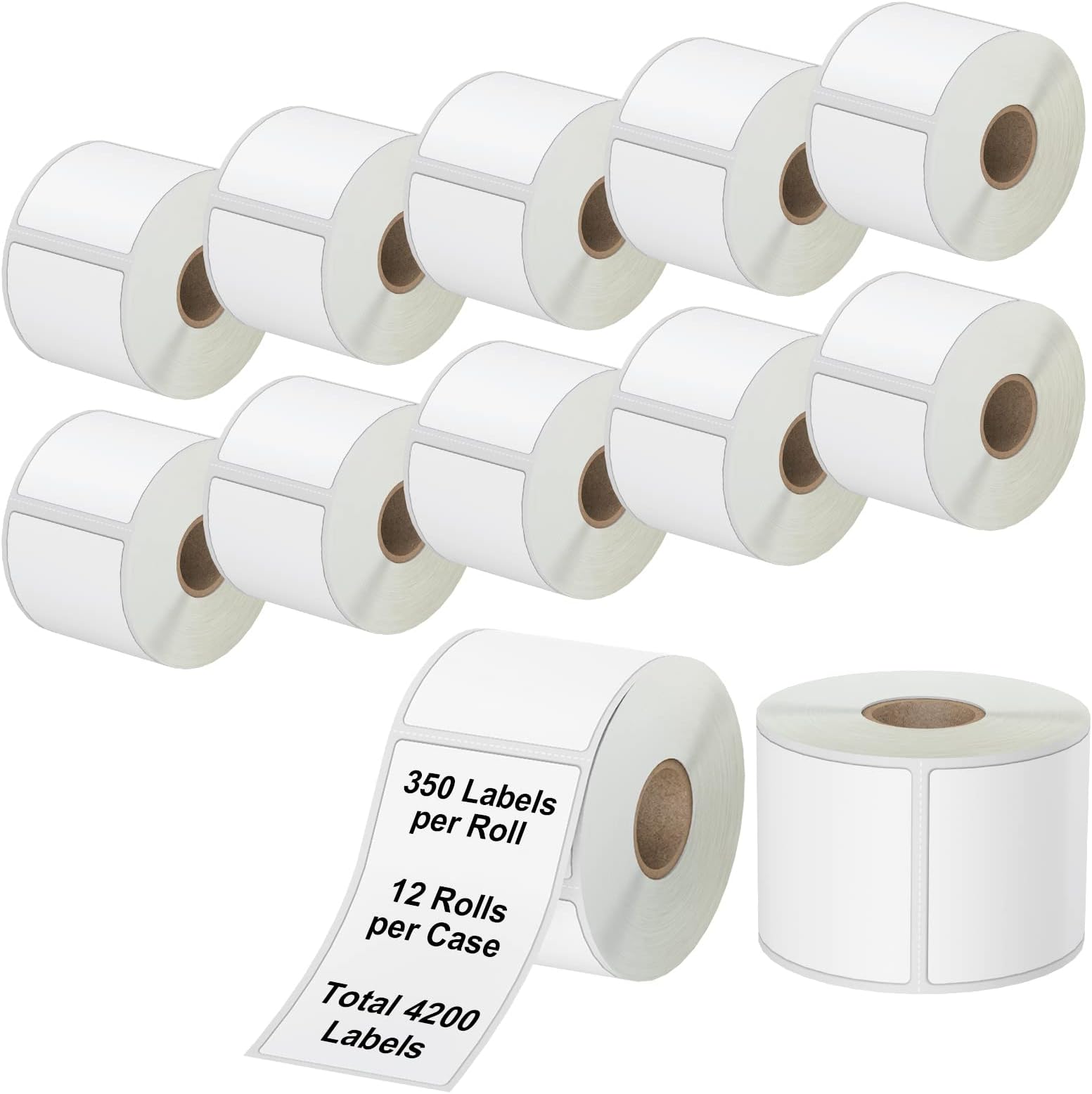 4200 Pcs 2.25" x 4" 3-Proof Direct Thermal Shipping Labels Compatible with Zebra LP2824 Plus ZD410 ZD411 ZD420 ZD421 ZP450 ZP505, 12-Roll Waterproof Mailing Address Labels for Rollo MUNBYN