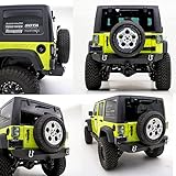 Restyling Factory -Heavy Duty Rock Crawler Rear Bumper With 2'' Hitch Receiver-Textured Black for 07-18 Jeep Wrangler JK