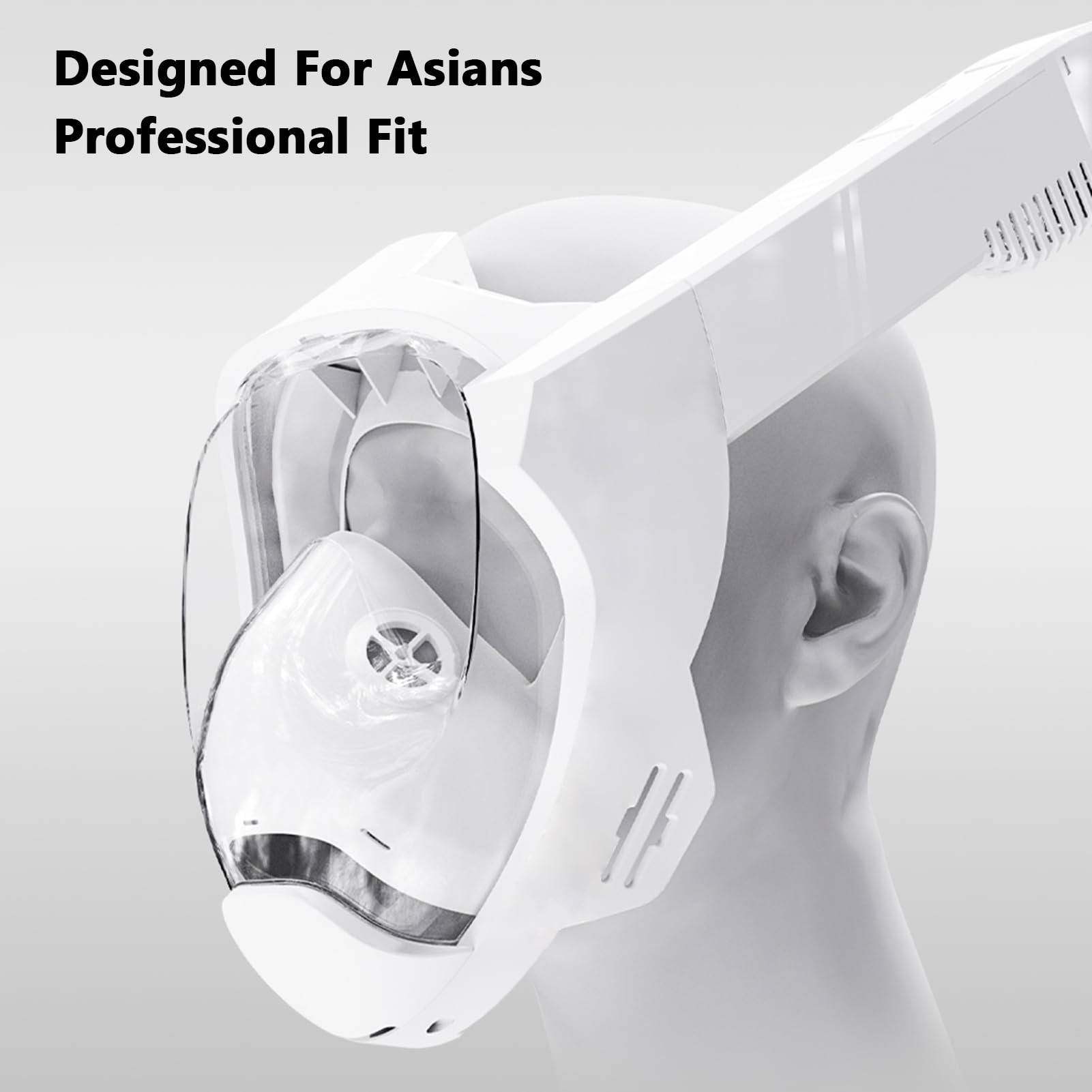 Maschera per snorkeling full face, maschera da snorkeling con parte superiore asciutta per adulti bambini con lenti antiappannamento e design naturale traspirante, gonna ergonomica in silicone
