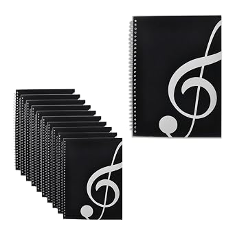 PUNK 10 Pcs Music Notebook,Music Staff Notebook,50 Sheets/100 Pages Blank Sheet Music Notebook,Music Manuscript Paper,Manuscript Paper Notebook,Spiral NotebookMusic Writing Composition Notebook