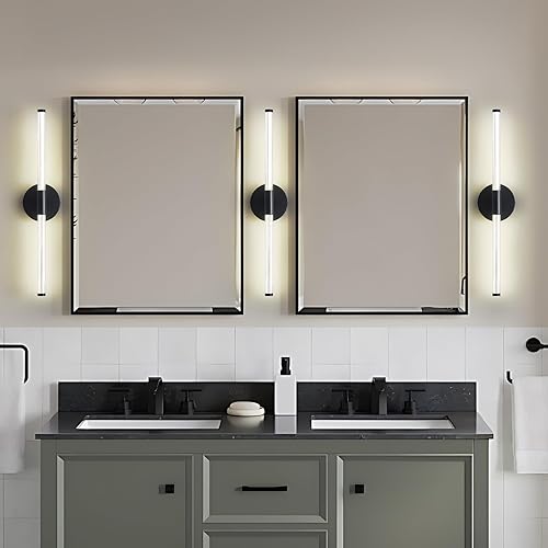 Miniatura 8 de Lámpara LED de baño, moderna luz negra para tocador sobre espejo, lámparas de pared acrílicas para sala de estar, dormitorio, brillo de mesita de