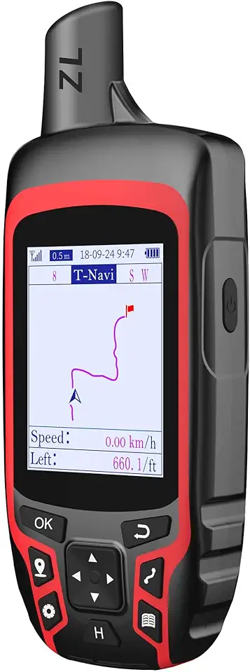 GPS portátil A6 para caminhadas, navegador GPS resistente à prova d'água com 20 horas de vida útil da bateria, 2 modos de navegação, tela colorida de 6 cm e bússola GPS, informações da fase