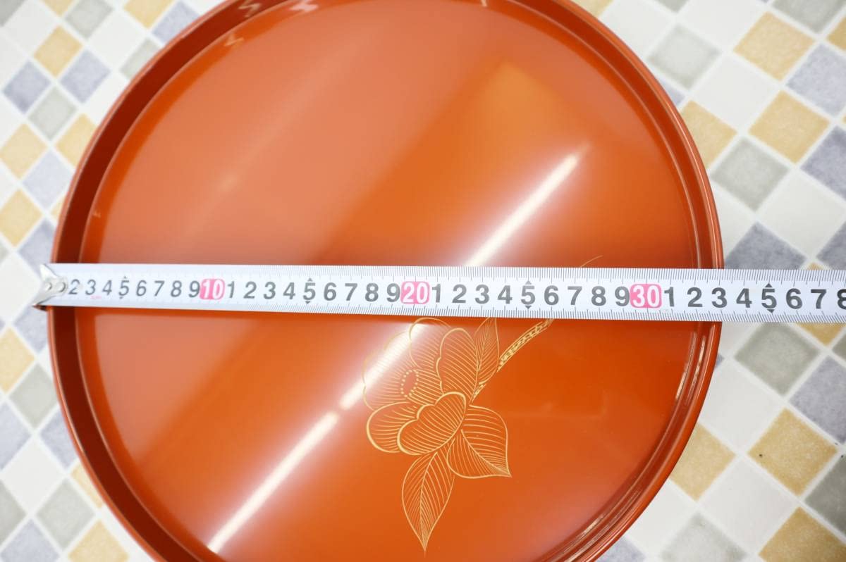 Amazon.co.jp: 直径33.5㎝｜お盆漆器木製丸盆漆芸輪島伝統工芸品