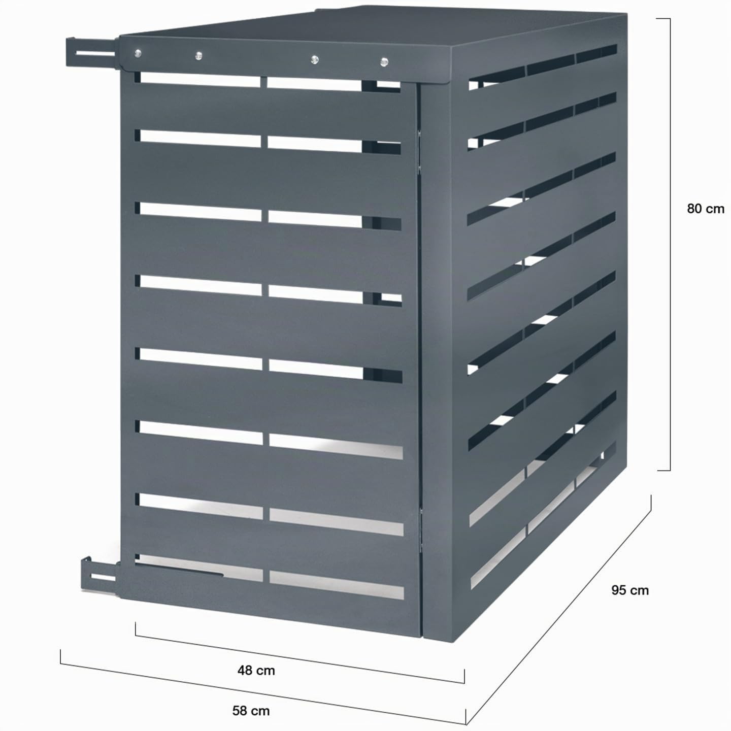 IDMarket - Copertura per condizionatore d'aria in metallo grigio carbone per unità esterna 95 x 48 x 80 cm