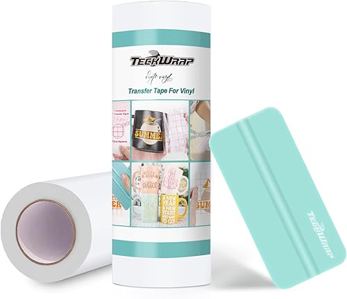 TECKWRAP Cinta de transferencia mate transparente para capa de vinilo de baja adherencia de 6 pulgadas x 30 pies, cinta adhesiva perfecta para