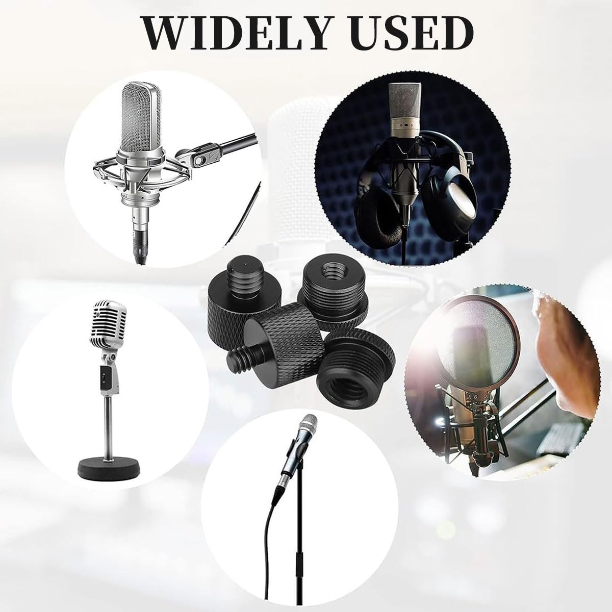 8 Adattatori Filettati Per Microfono - Convertitore 5/8" Maschio A 3/8" E 1/4" Femmina - Foto 11