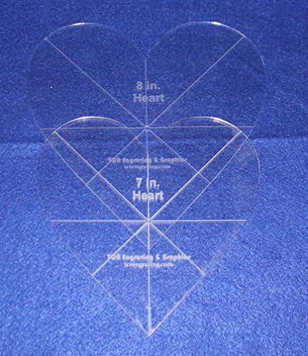 Heart Template 2 Piece Set. 7 Inch,8 Inch - 1/8 Inch Thick