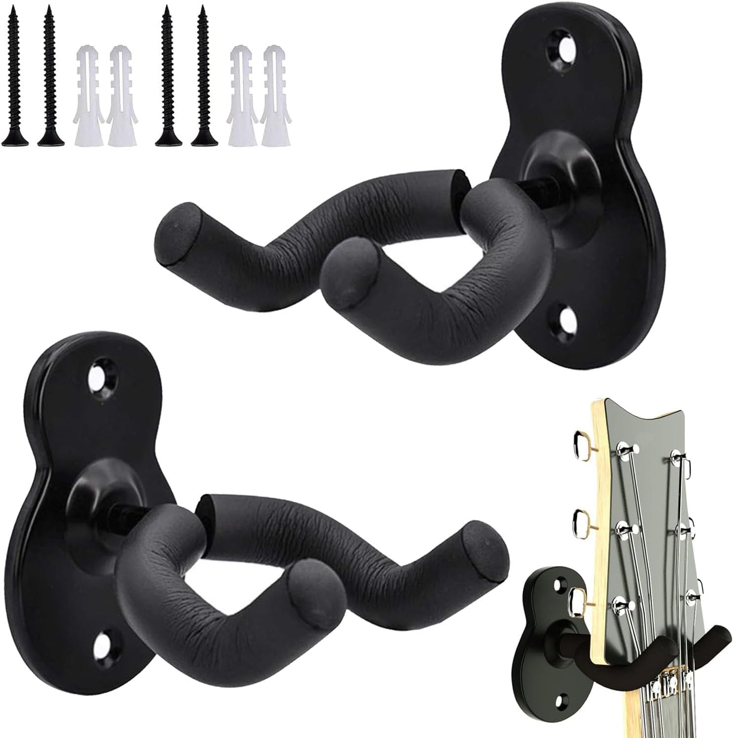 Pvieked 2 Set Guitar Wall Mount Wall Hangers