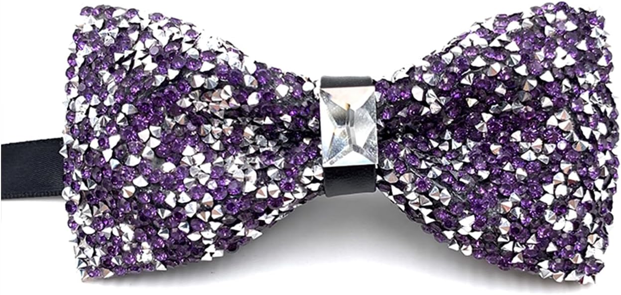 Rhinestone Bow Tie with Adjustable Clasp, Sparkly Bow Tie for Men, Glitter Bow Tie, Sequin Bow Tie