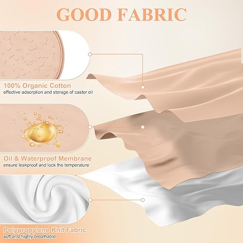 Miniatura 4 de Paquete de 9 unidades de aceite de ricino orgánico para cuello, pecho, hombro, cintura, rodilla y pies, reutilizable, ajustable, a prueba de fugas,