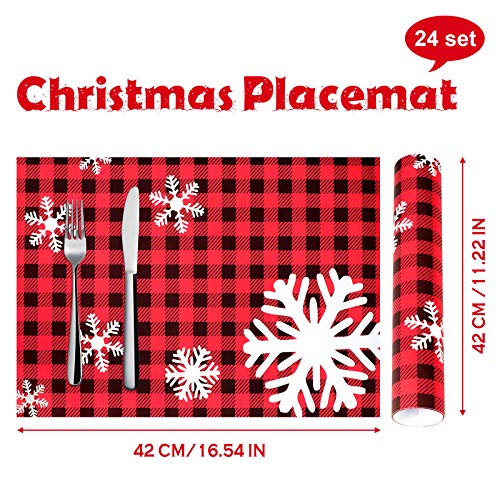 Napperon en papier de Noël flocon de neige pour repas de famille et grand buffet - 3