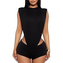 Sexy 2 Piece Outfits for Women Sleeveless Bodysuit Tops and Short Sets Party Night Club Clothes