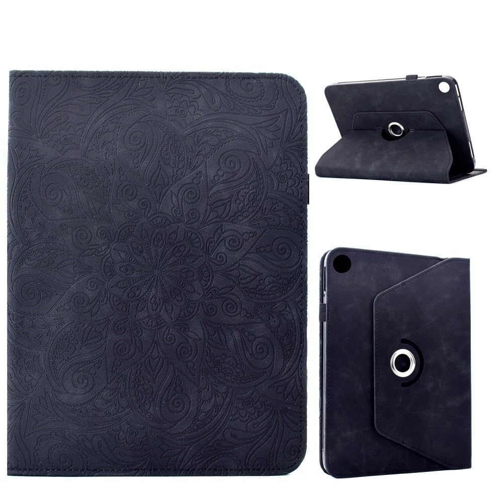 Étui Galaxy Tab A9 Plus Samsung compatible noir housse portefeuille rotative SM-X210 - 8
