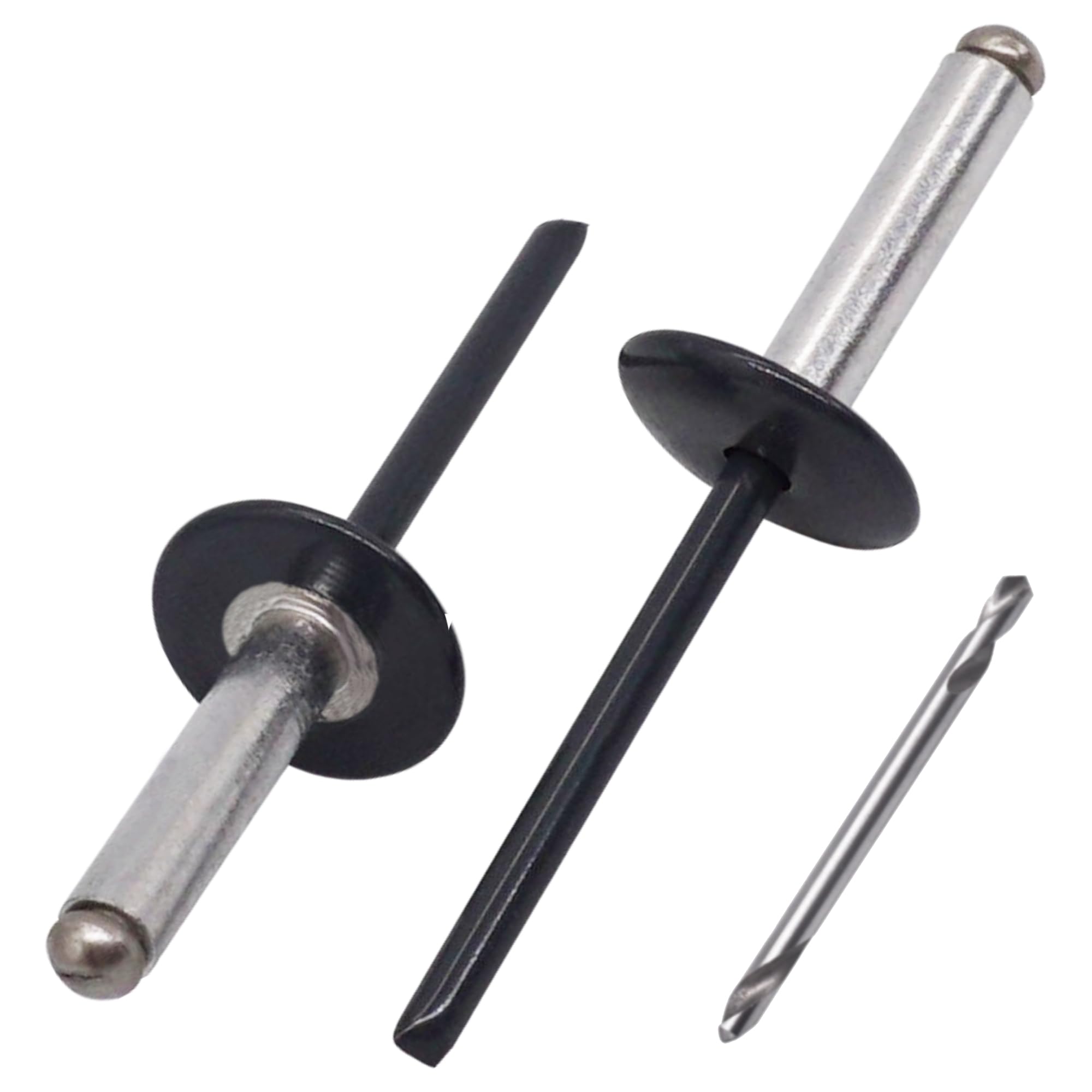 SKIR'CO (100 uds) Remaches ciegos de aluminio con brida grande 4,8 x 20 mm, mandril de acero inoxidable, RAL 7016 gris antracita (broca incluida)
