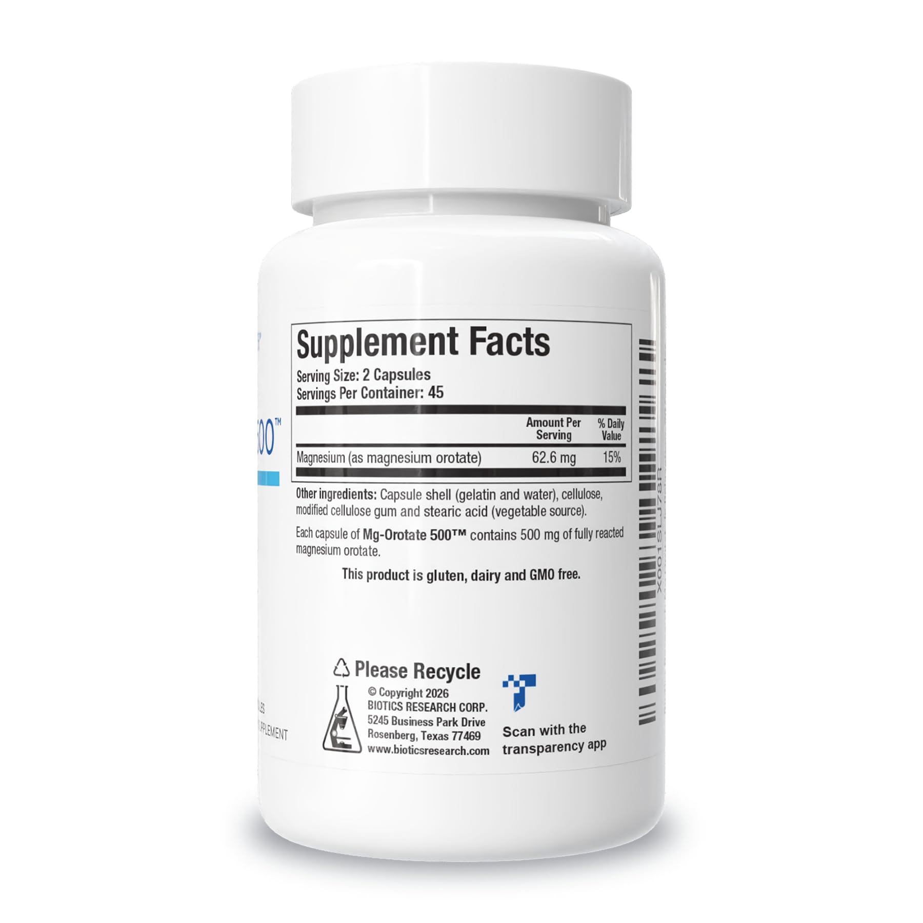 BIOTICS RESEARCH Mg Orotate 500mg™Magnesium Orotate 500 mg -90 Capsules — Amazon image 2