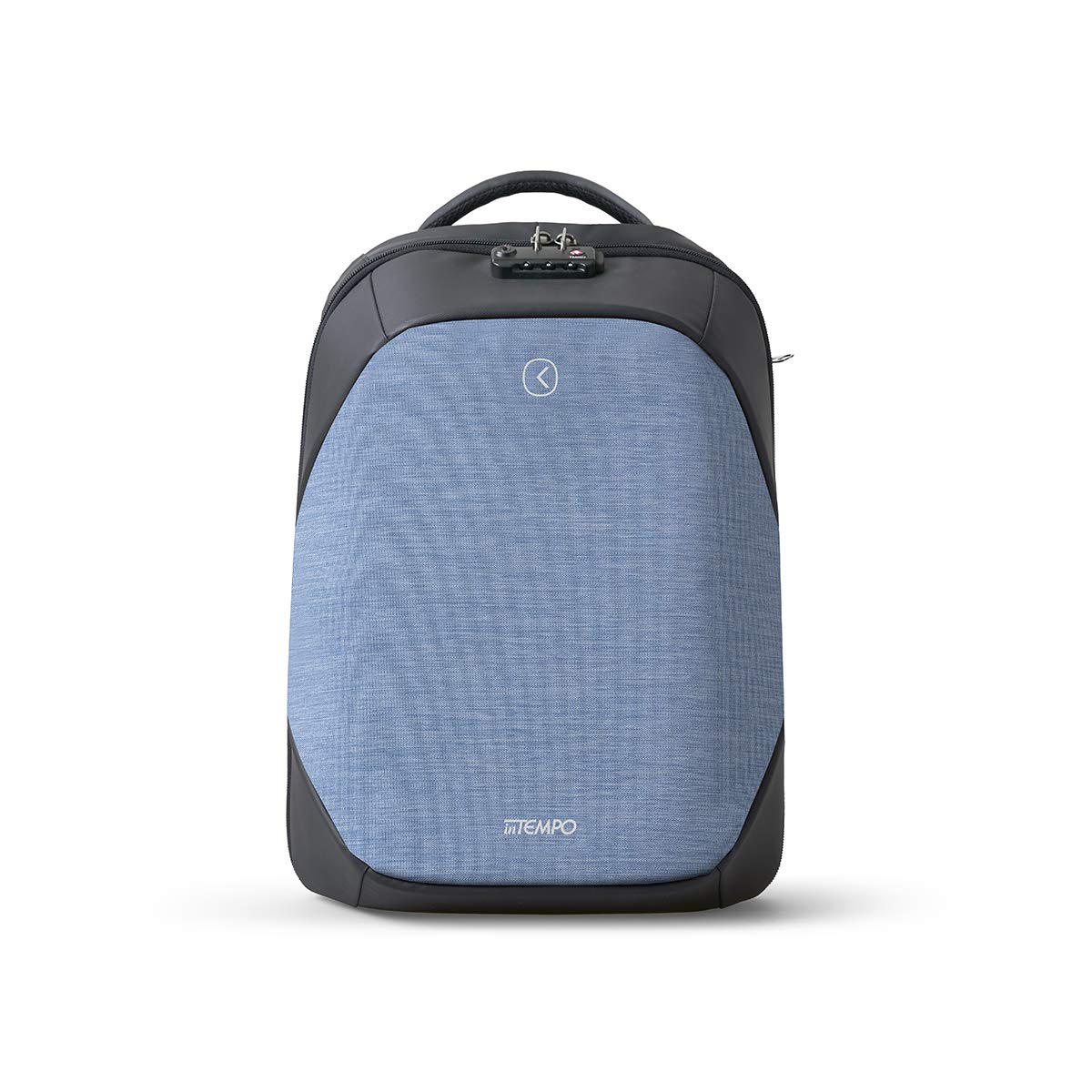 Intempo Zaino Antifurto Versatile Tekniko Big in Tessuto Idrorepellente, Cavo Telescopico Antifurto, Chiusura con Combinazione, Presa USB Esterna, Dimensioni 34 x 46 x 16 cm, Colore Azzurro