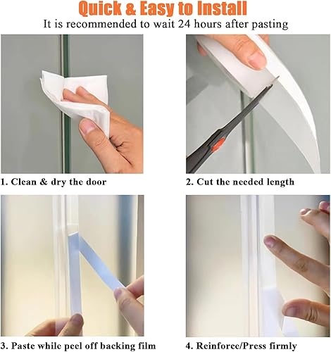 Miniatura 8 de Sello de silicona sin residuos, 32.8 pies, burlete para puerta, tira de vidrio para puerta de ducha, tapón de corrientes de aire, cinta de sellado