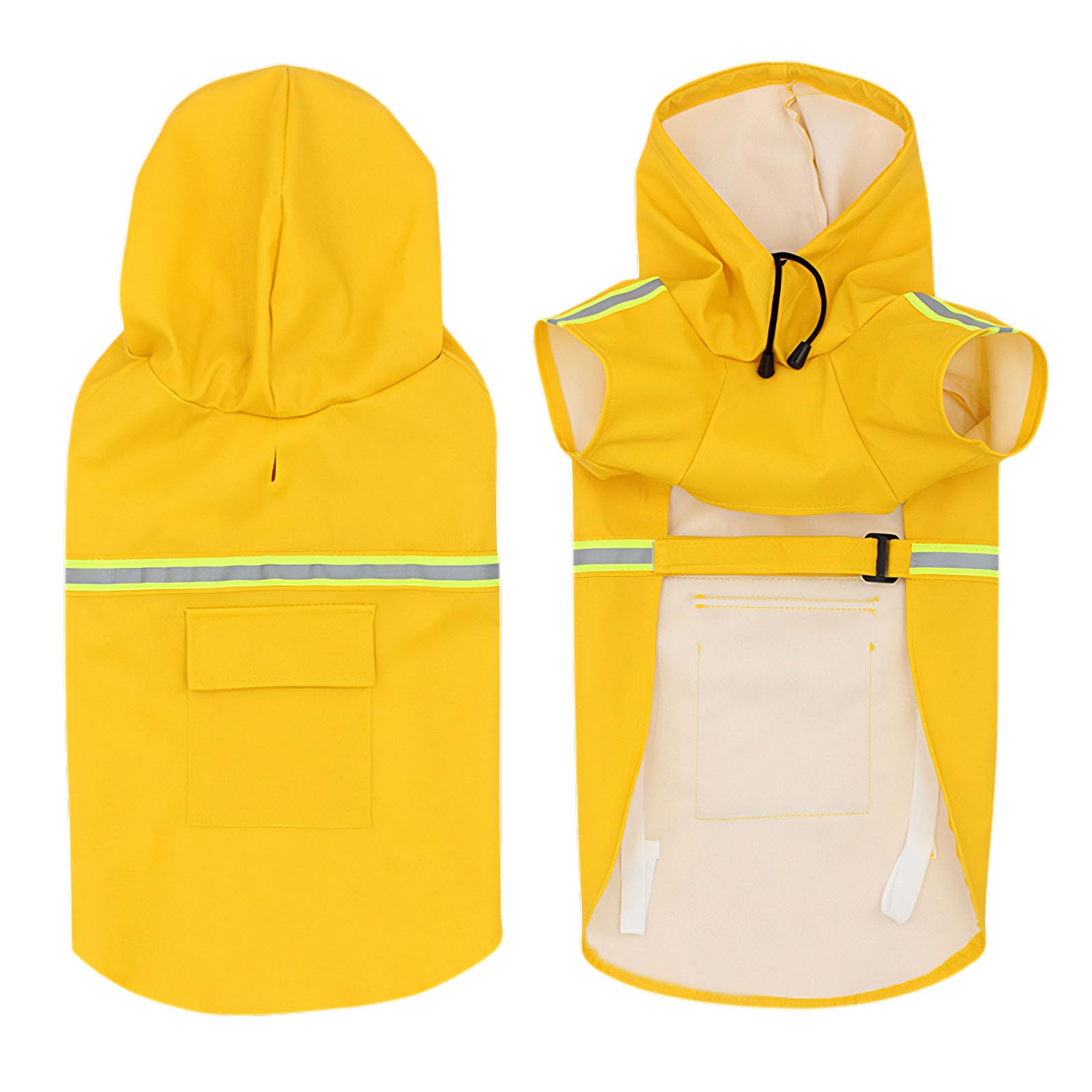 Manteau de pluie pour chien de grande taille avec bandes réfléchissantes