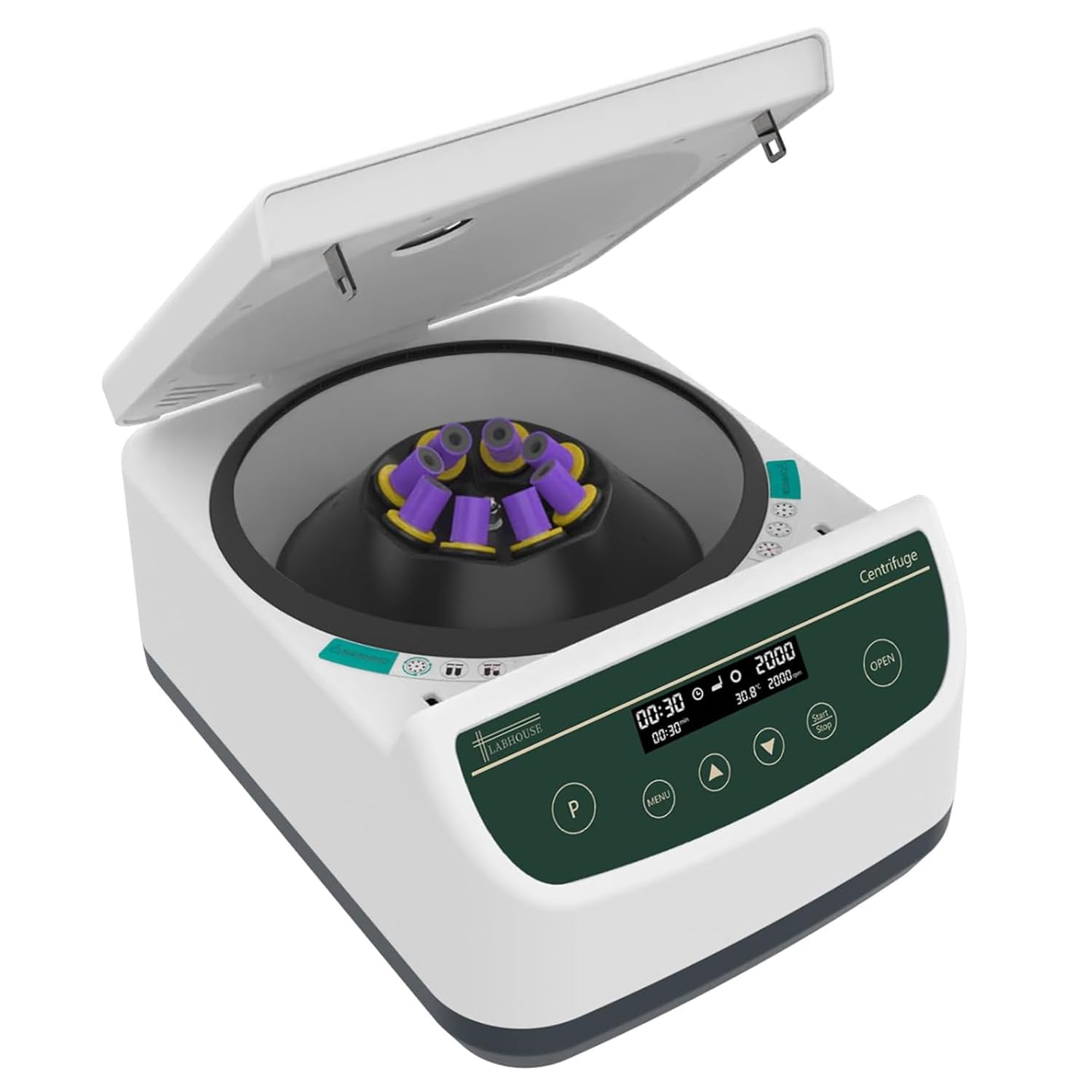 LABHOUSE Centrifuge Machine PRP PRF 2ml-5ml/10ml/15mlx8 Speed 500-4000rpm 1967xg RCF Lab Benchtop Centrifuges Store 9 Programs Timer 30sec-99min