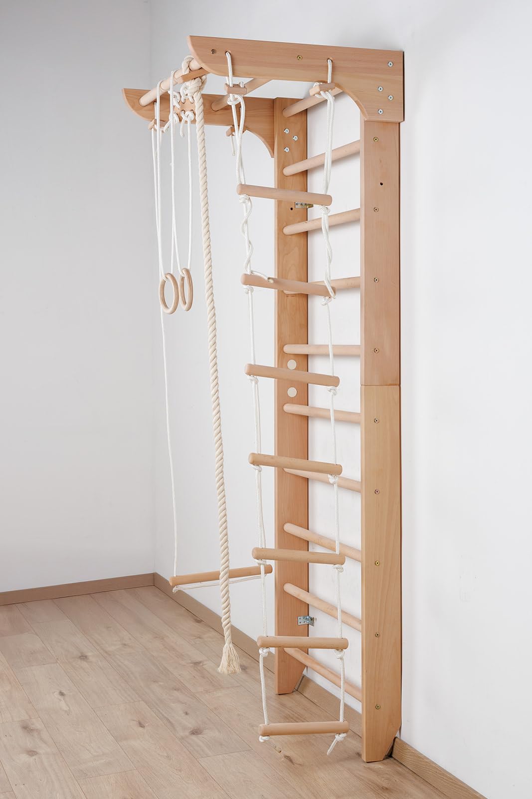 Escalera Sueca Barras de Pared Kinder-2-220, Gimnasia de los niños en casa, Complejo Deportivo de Gimnasia - Certificado, almacén de la UE