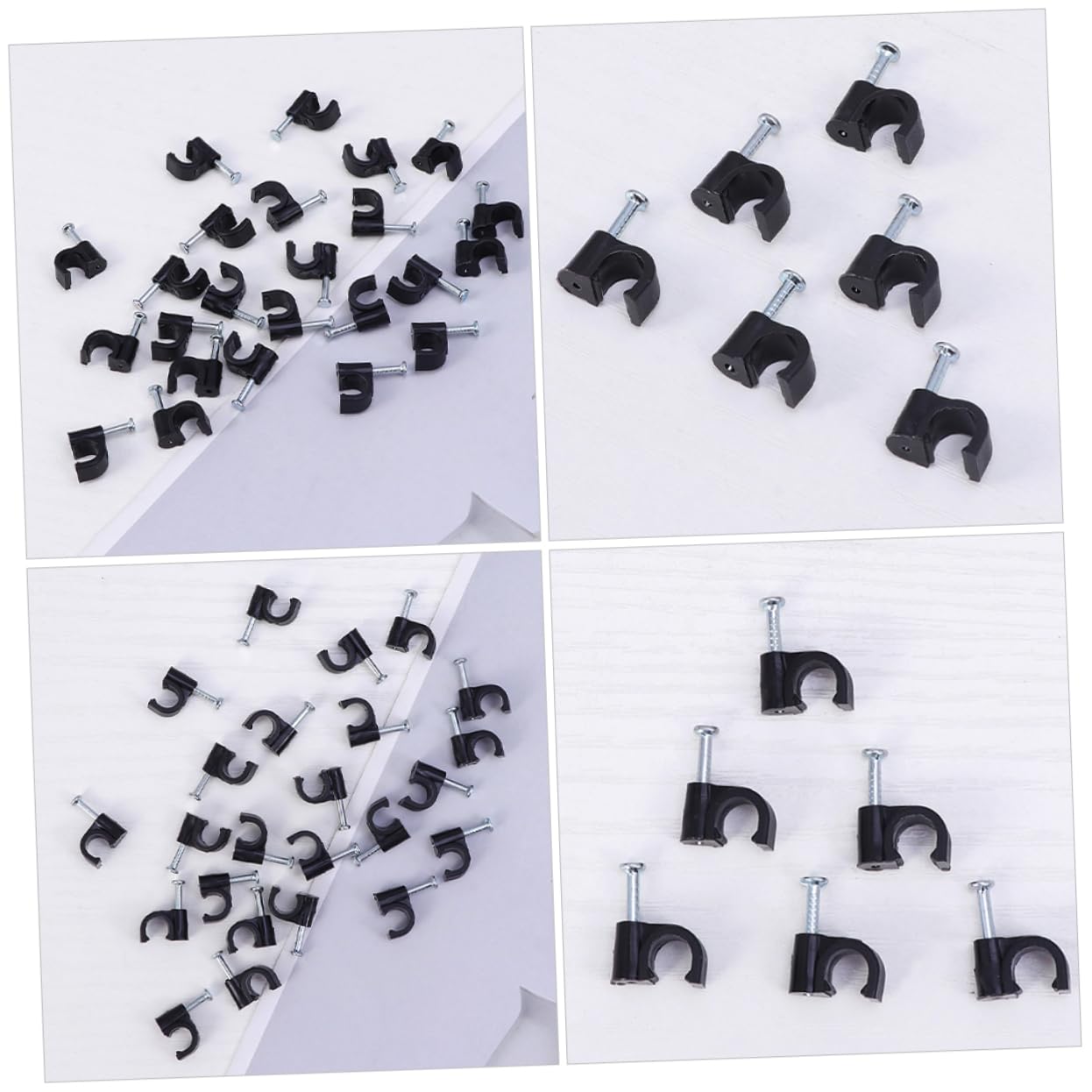 Uonlytech 2000pièces Clips De Câble Avec Clous Pour Fixation De Fils Électriques De Câbles Pour Maison Et Jardin