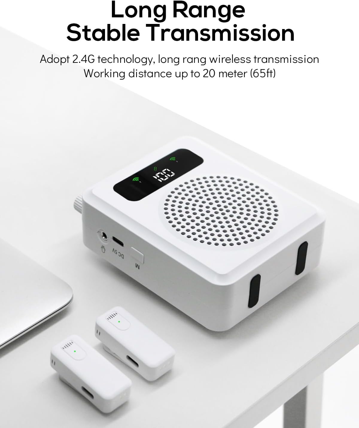 Voice Amplifier with Wireless Lapel Microphones -PA System Classroom Microphone for Teachers, Portable Voice Amplifier Clip on Lavalier Mic for Teacher, Speech, Yoga, Tour Guide - Image 7