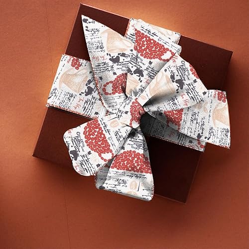 Miniatura 5 de ABTOLS 2 rollos de cintas marrones de 10 yardas de 2.5 pulgadas, cinta de arpillera con borde de alambre café de otoño, cinta vintage para